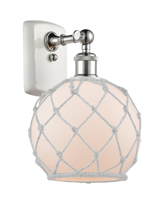 Innovations 516-1W-WPC-G121-8RW One Light Wall Sconce, White Polished Chrome