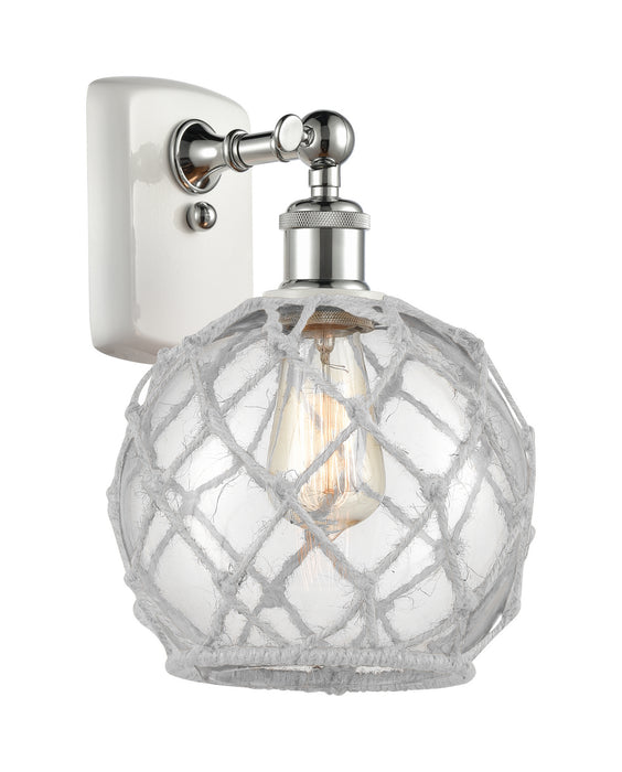 Innovations 516-1W-WPC-G122-8RW One Light Wall Sconce, White Polished Chrome