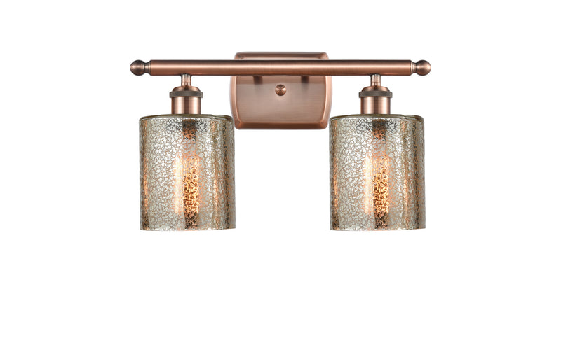 Innovations 516-2W-AC-G116 Two Light Bath Vanity, Antique Copper