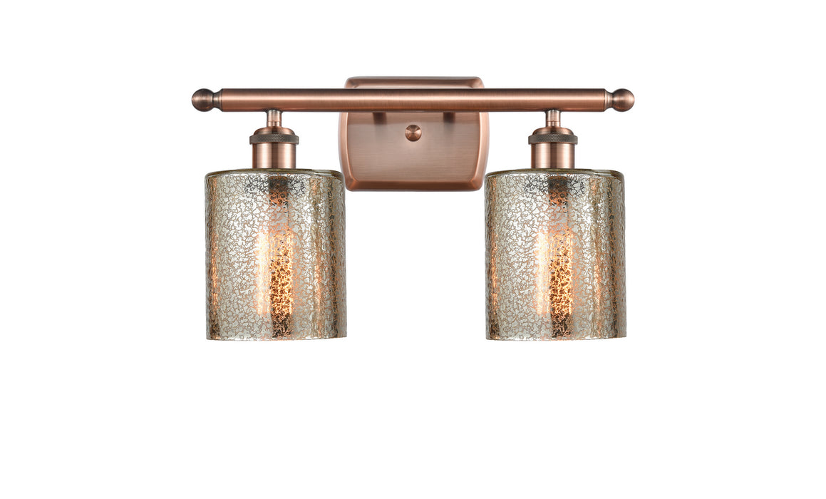 Innovations 516-2W-AC-G116 Two Light Bath Vanity, Antique Copper
