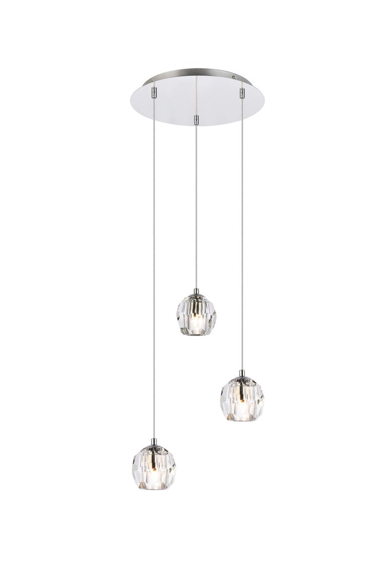 Elegant Lighting 3505D12C LED Pendant, Chrome