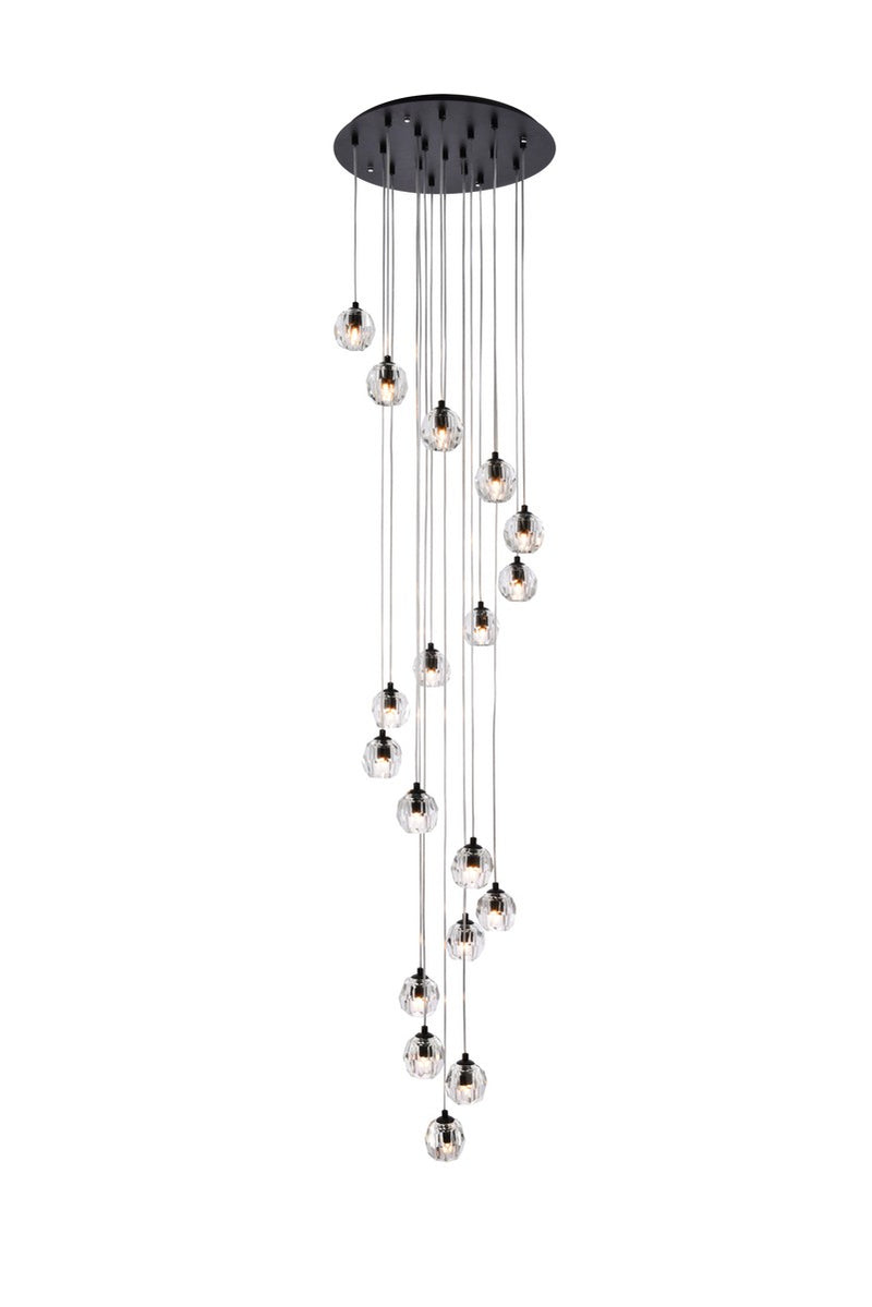 Elegant Lighting 3505D20BK LED Pendant, Black