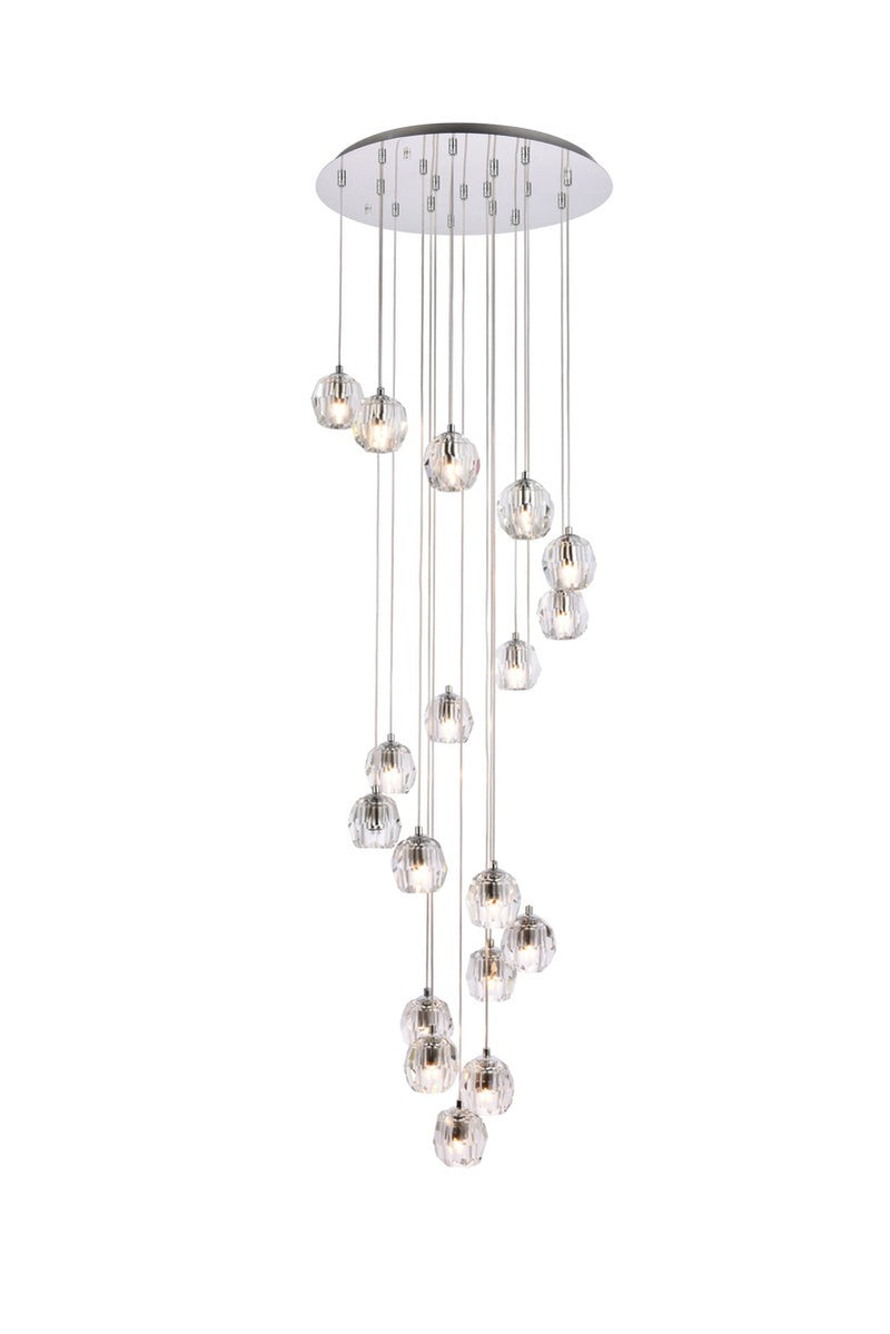 Elegant Lighting 3505D20C LED Pendant, Chrome