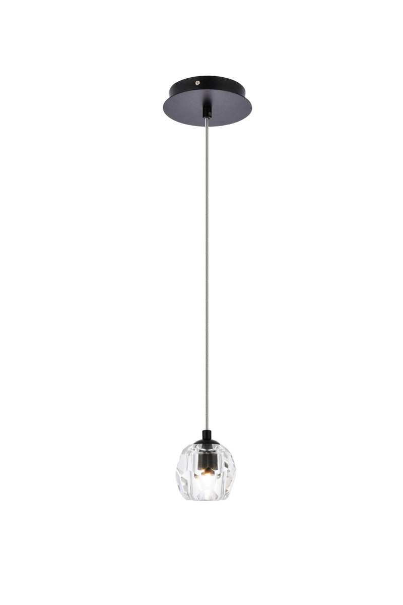 Elegant Lighting 3505D6BK LED Pendant, Black