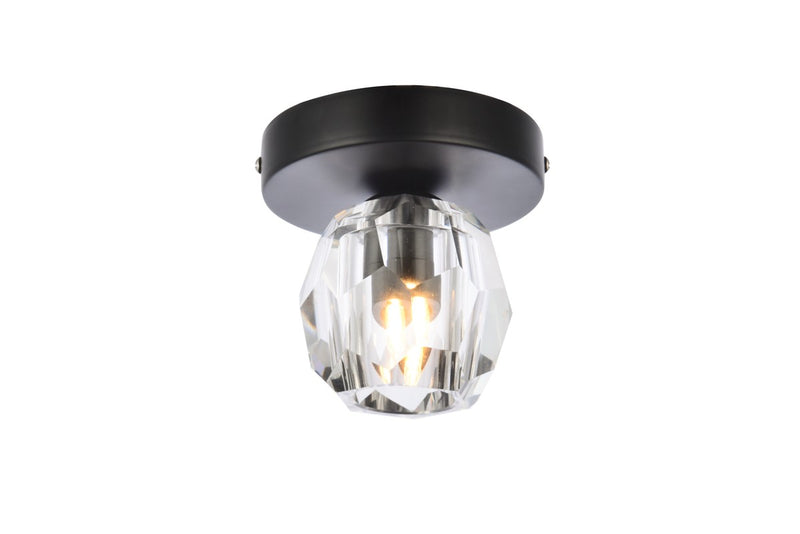 Elegant Lighting 3505F5BK LED Flush Mount, Black