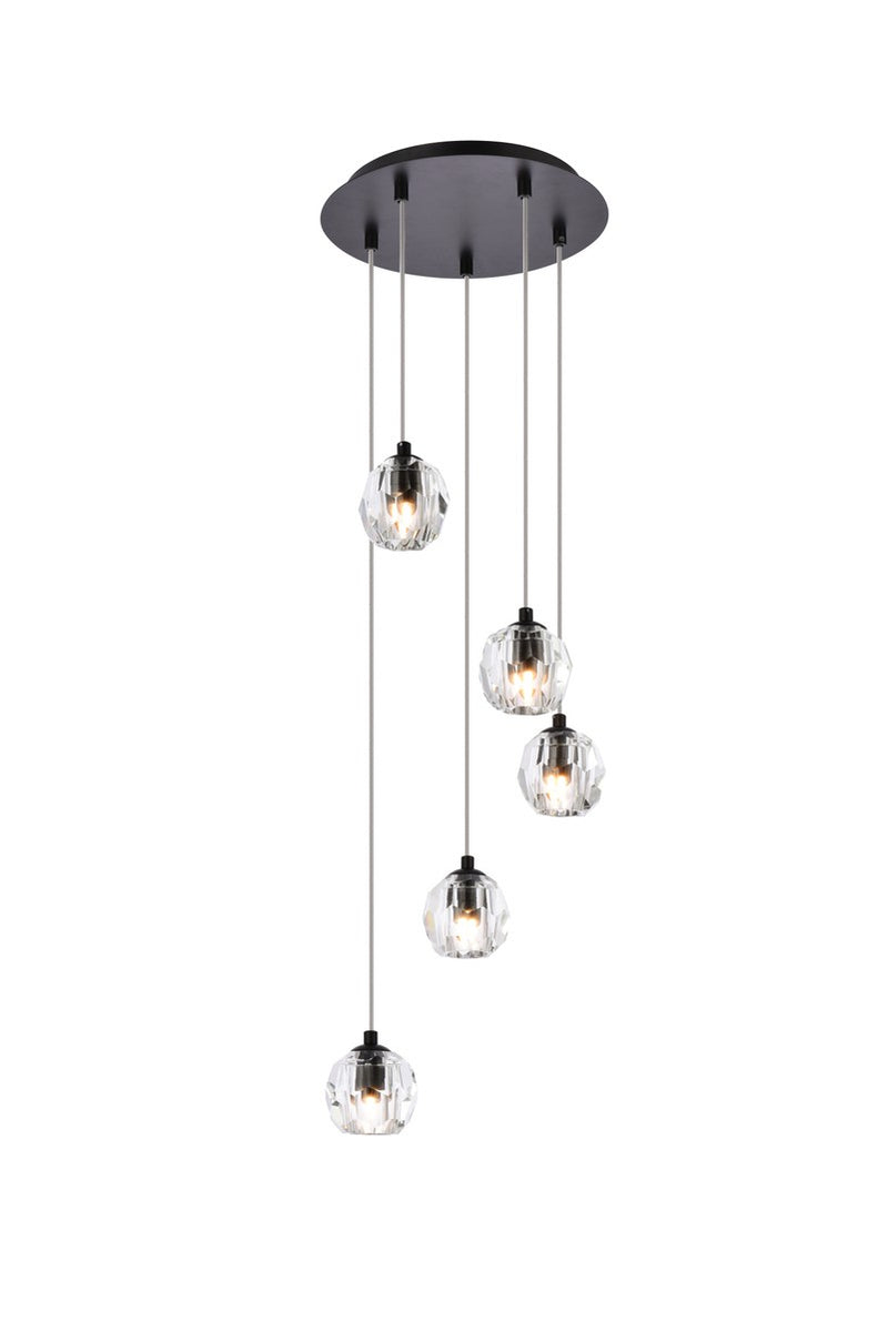 Elegant Lighting 3505G12BK LED Pendant, Black