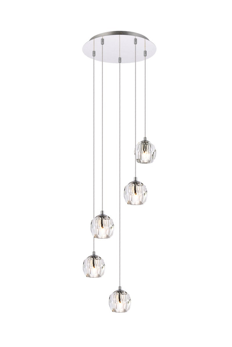 Elegant Lighting 3505G12C LED Pendant, Chrome