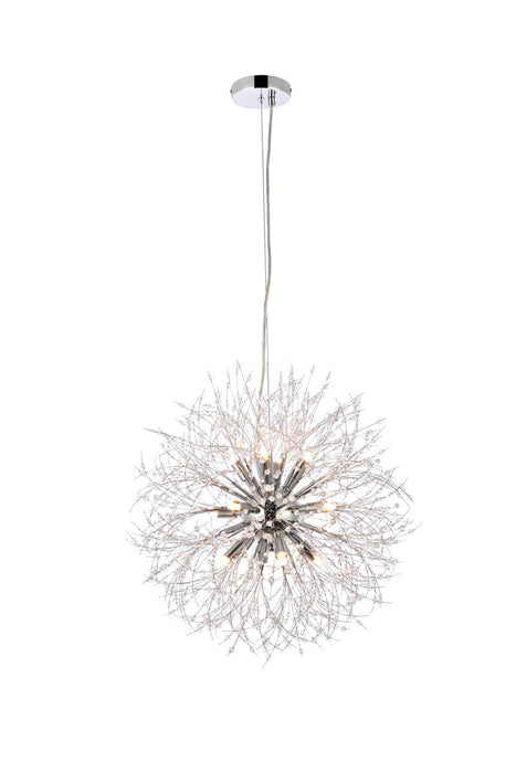 Elegant Lighting 3507D24C 12 Light Pendant, Chrome