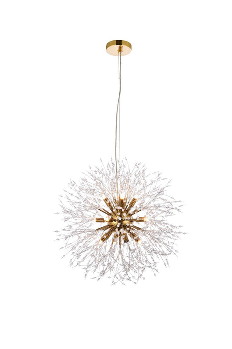 Elegant Lighting 3507D24G 12 Light Pendant, Gold