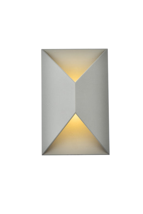Elegant Lighting LDOD4022S LED Outdoor Wall Lamp, Silver