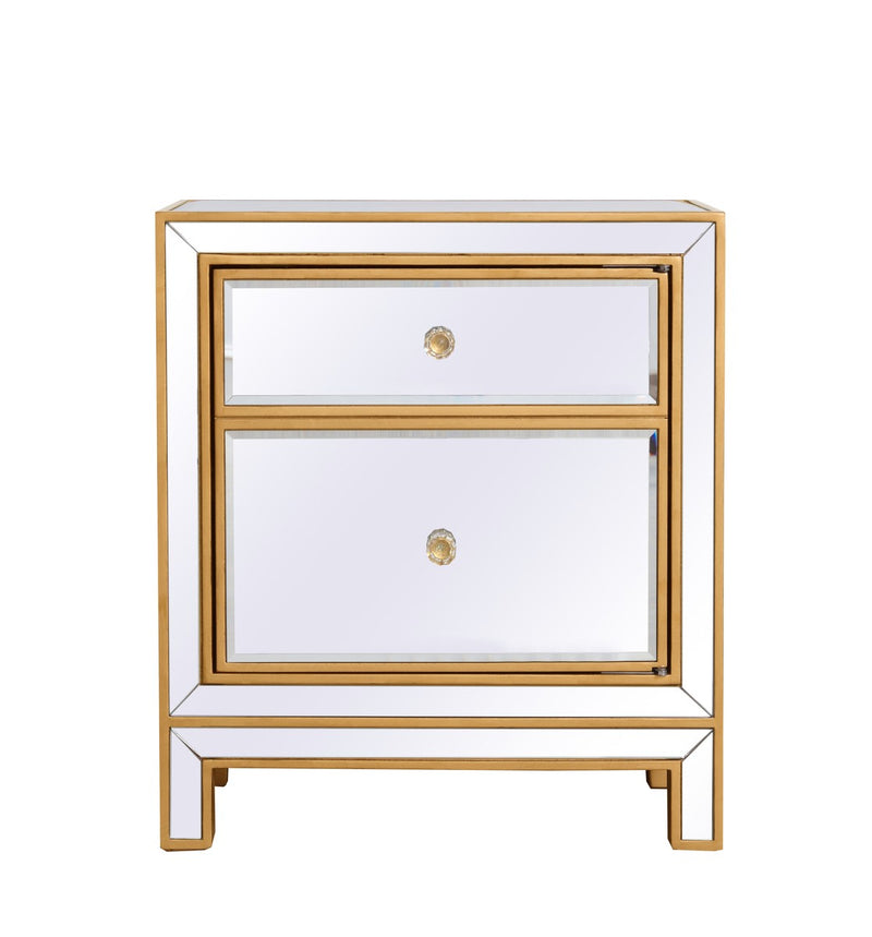 Elegant Lighting MF72016G Nightstand, Antique Gold