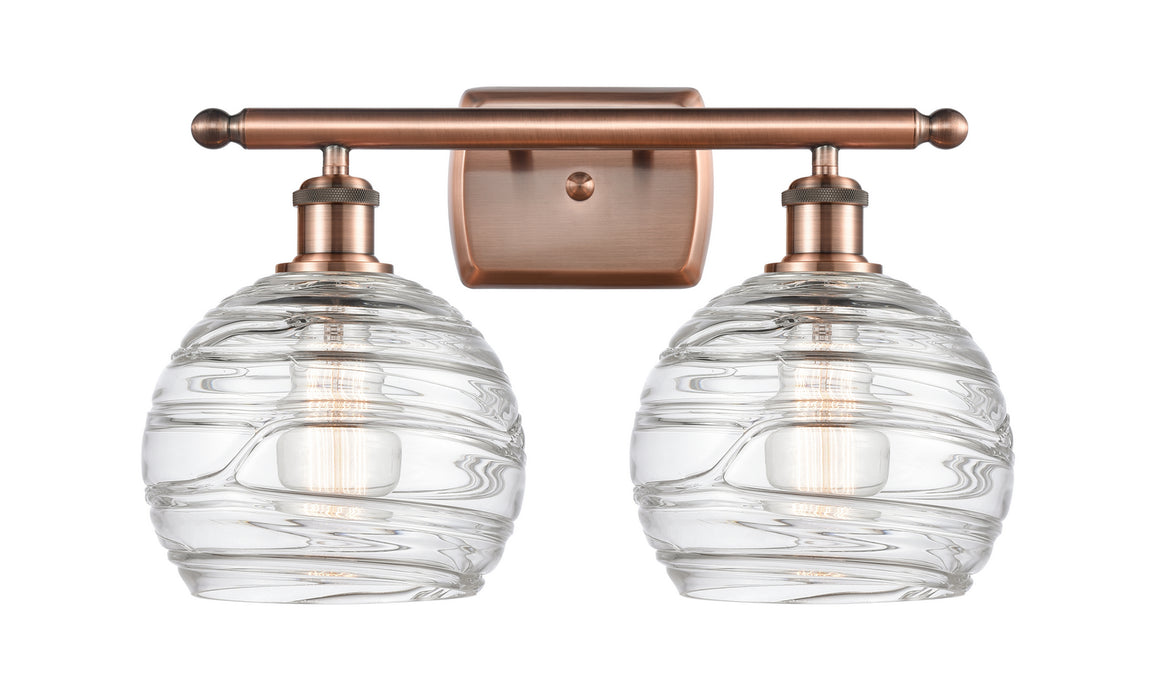 Innovations 516-2W-AC-G1213-8 Two Light Bath Vanity, Antique Copper