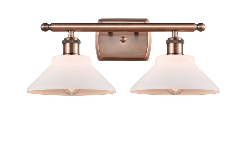 Innovations 516-2W-AC-G131 Two Light Bath Vanity, Antique Copper
