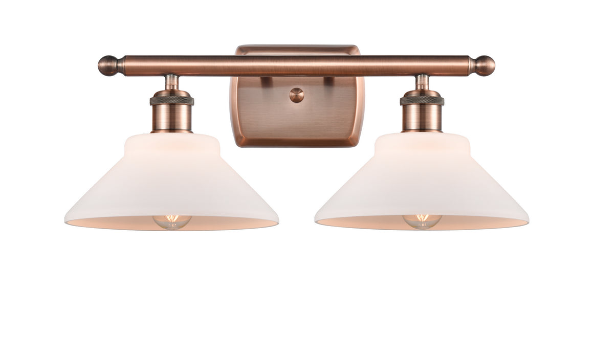 Innovations 516-2W-AC-G131 Two Light Bath Vanity, Antique Copper