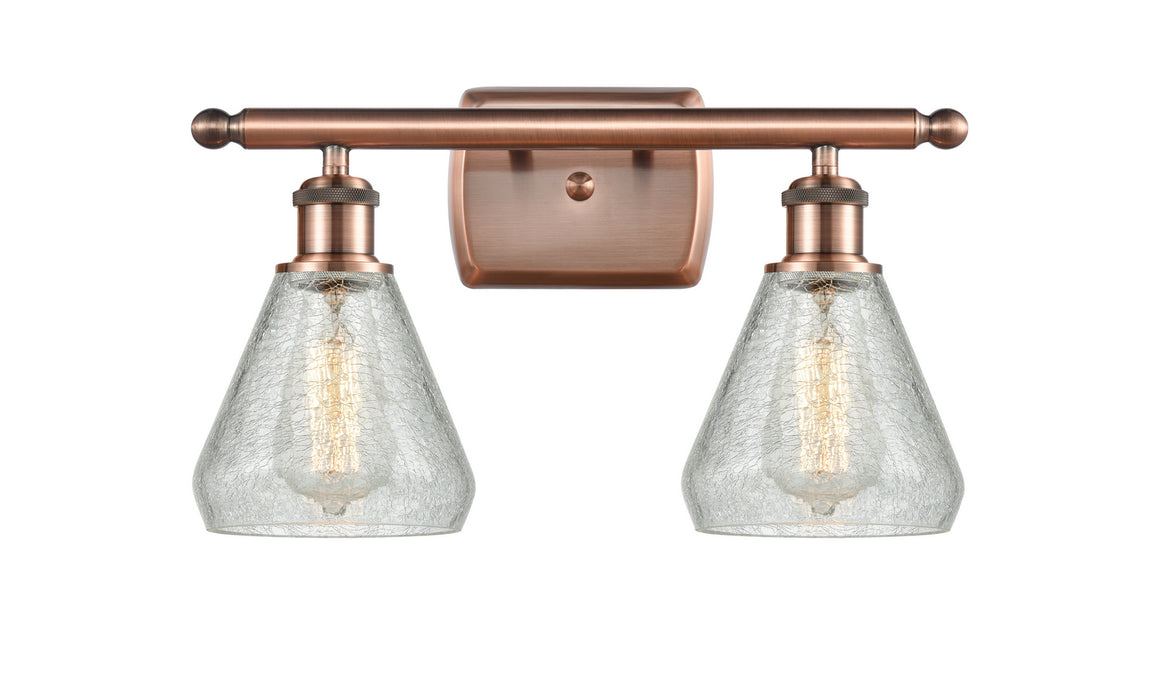 Innovations 516-2W-AC-G275 Two Light Bath Vanity, Antique Copper