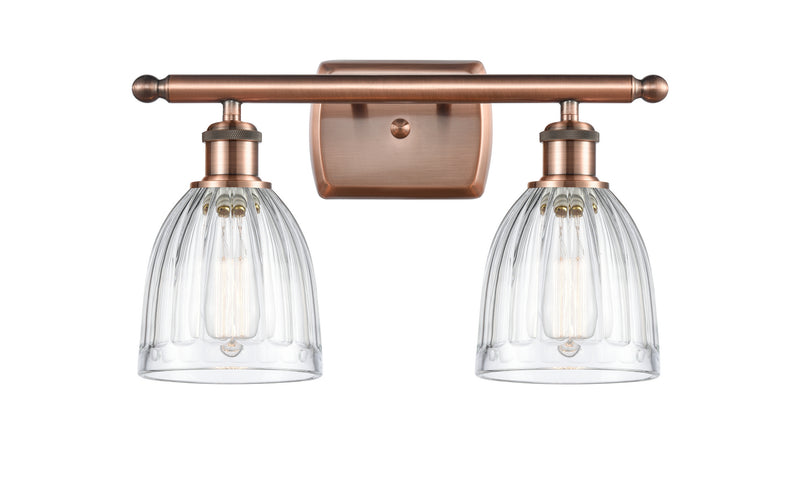 Innovations 516-2W-AC-G442 Two Light Bath Vanity, Antique Copper