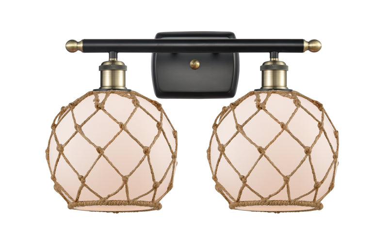 Innovations 516-2W-BAB-G121-8RB Two Light Bath Vanity, Black Antique Brass