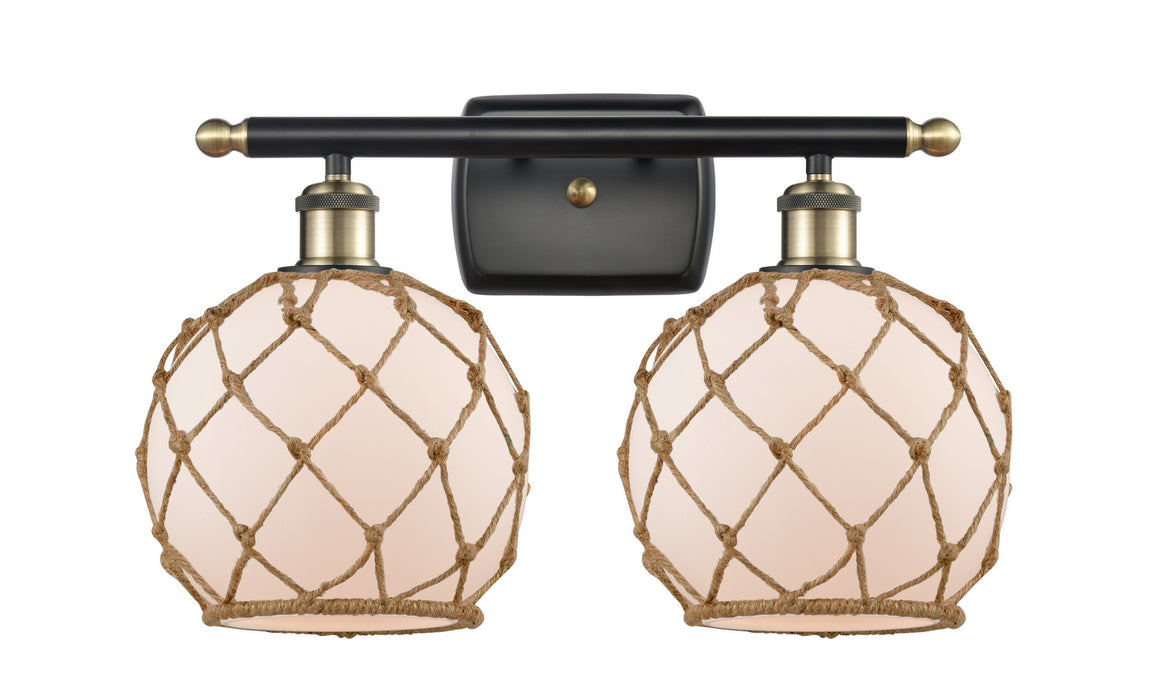Innovations 516-2W-BAB-G121-8RB Two Light Bath Vanity, Black Antique Brass