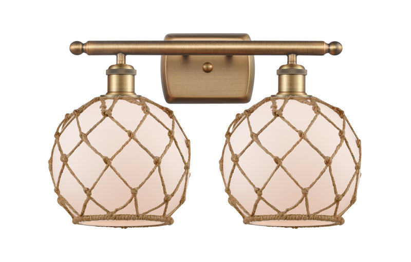 Innovations 516-2W-BB-G121-8RB Two Light Bath Vanity, Brushed Brass