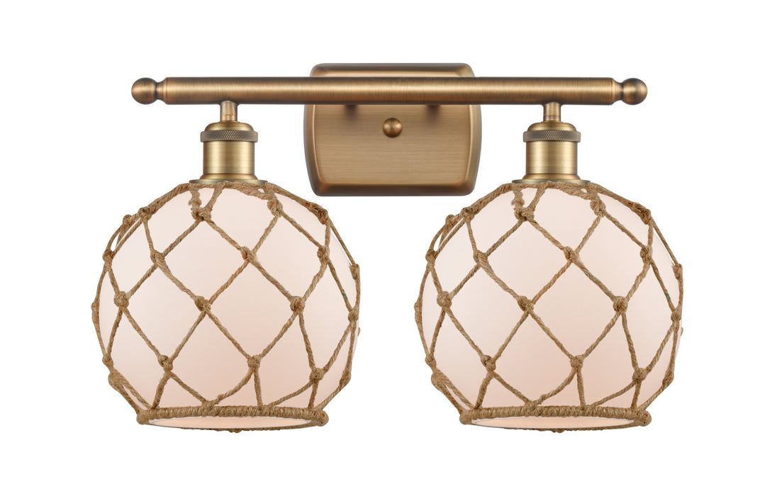 Innovations 516-2W-BB-G121-8RB Two Light Bath Vanity, Brushed Brass