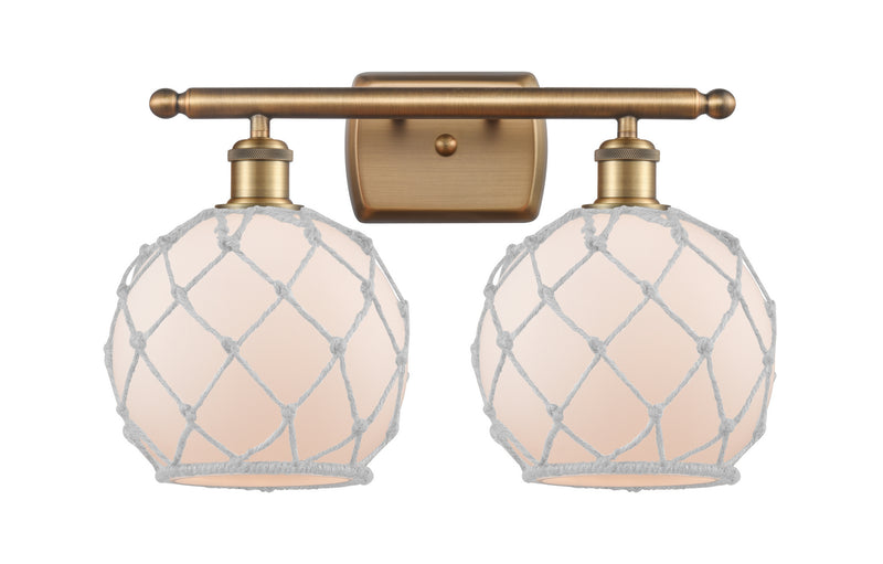 Innovations 516-2W-BB-G121-8RW Two Light Bath Vanity, Brushed Brass