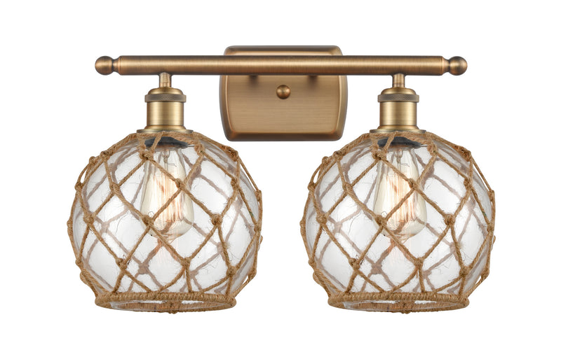 Innovations 516-2W-BB-G122-8RB Two Light Bath Vanity, Brushed Brass
