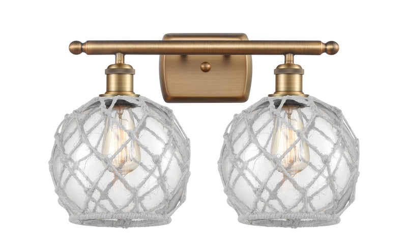 Innovations 516-2W-BB-G122-8RW Two Light Bath Vanity, Brushed Brass