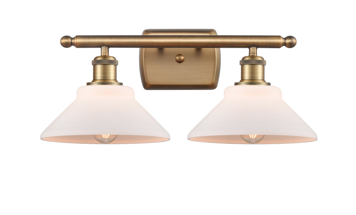 Innovations 516-2W-BB-G131 Two Light Bath Vanity, Brushed Brass