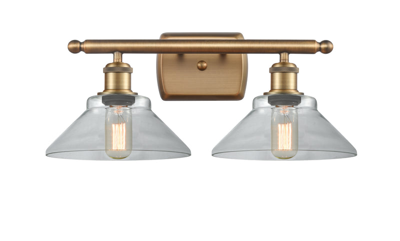 Innovations 516-2W-BB-G132 Two Light Bath Vanity, Brushed Brass