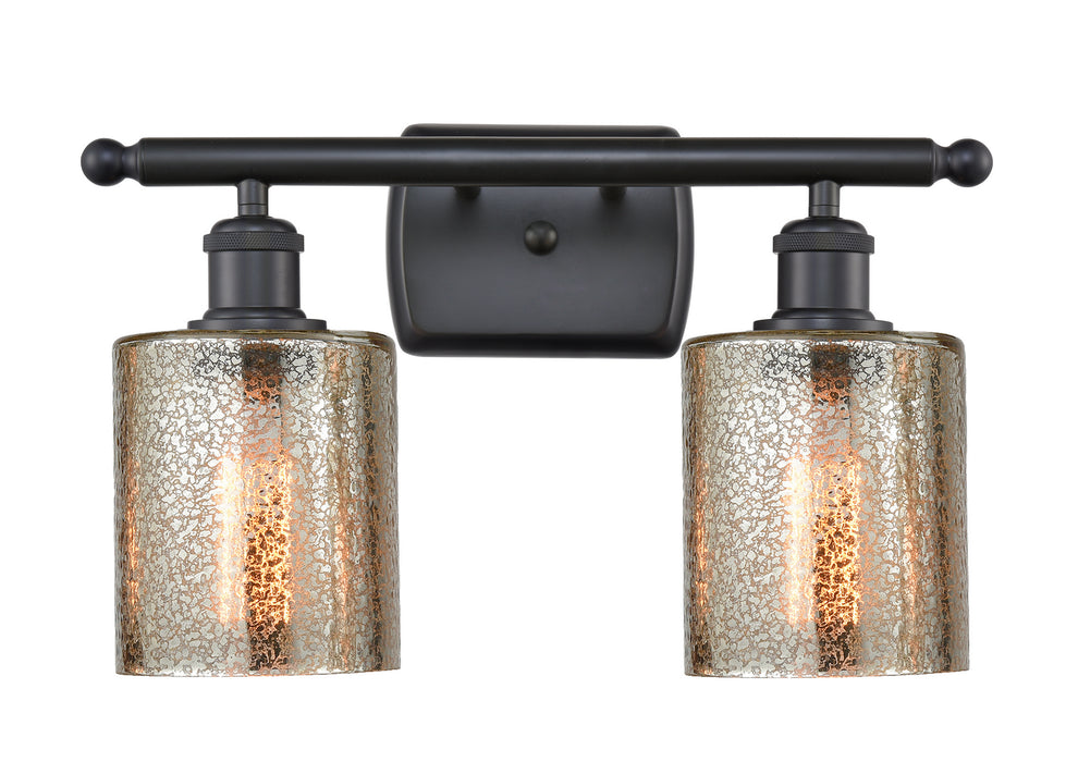 Innovations 516-2W-BK-G116 Two Light Bath Vanity, Matte Black