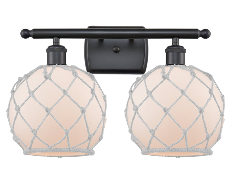 Innovations 516-2W-BK-G121-8RW Two Light Bath Vanity, Matte Black