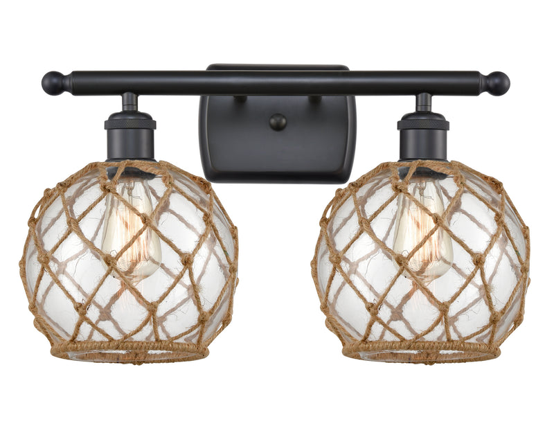 Innovations 516-2W-BK-G122-8RB Two Light Bath Vanity, Matte Black