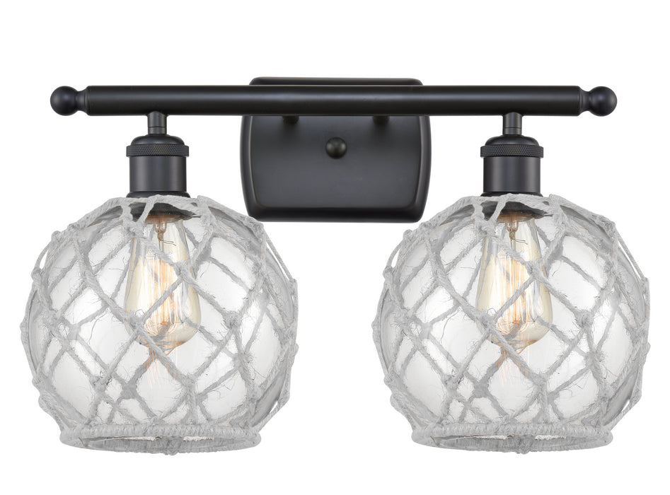 Innovations 516-2W-BK-G122-8RW Two Light Bath Vanity, Matte Black