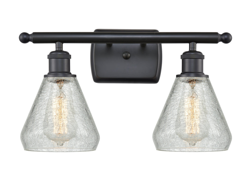 Innovations 516-2W-BK-G275 Two Light Bath Vanity, Matte Black