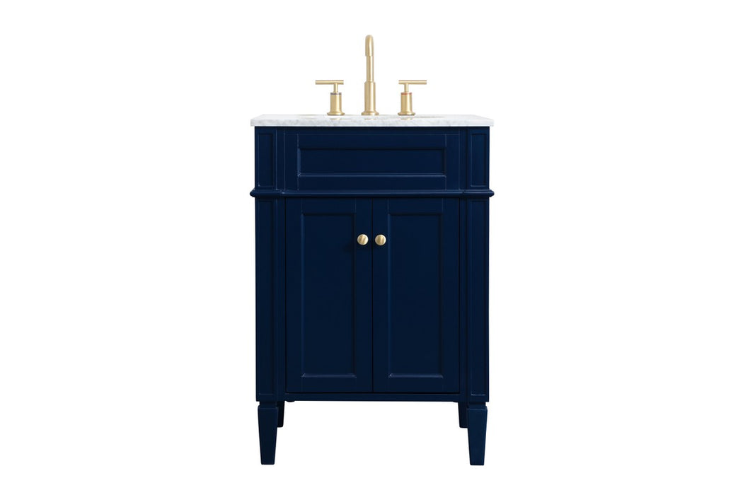 Elegant Lighting VF12524BL Single Bathroom Vanity, blue