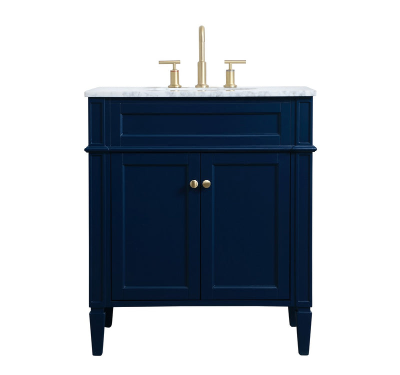 Elegant Lighting VF12530BL Single Bathroom Vanity, blue
