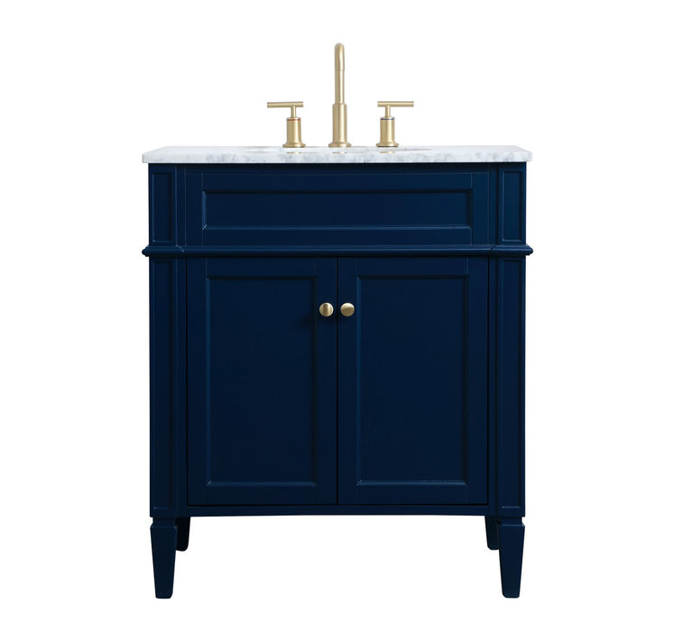 Elegant Lighting VF12530BL Single Bathroom Vanity, blue