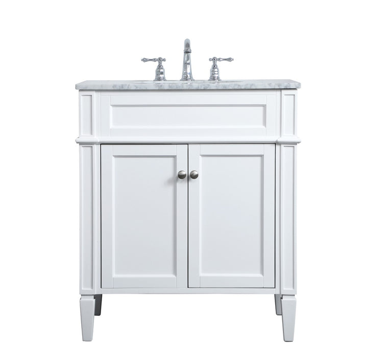 Elegant Lighting VF12530WH Single Bathroom Vanity, White