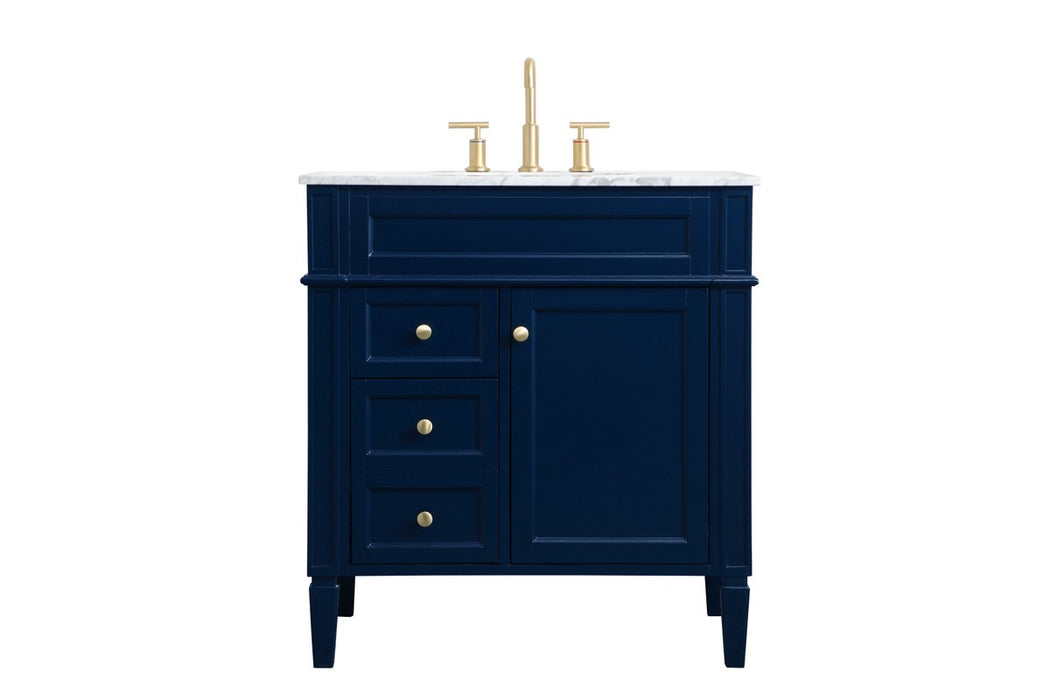 Elegant Lighting VF12532BL Single Bathroom Vanity, blue