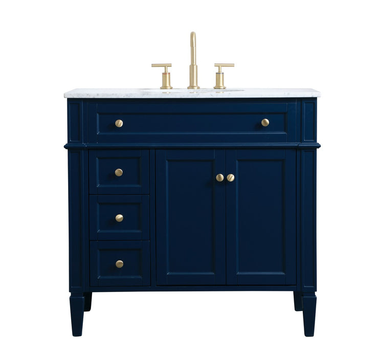 Elegant Lighting VF12536BL Single Bathroom Vanity, blue