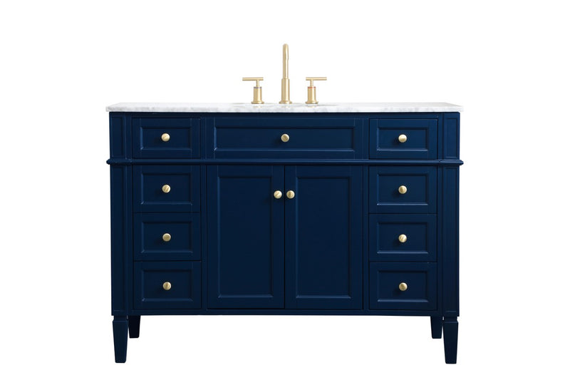 Elegant Lighting VF12548BL Single Bathroom Vanity, blue