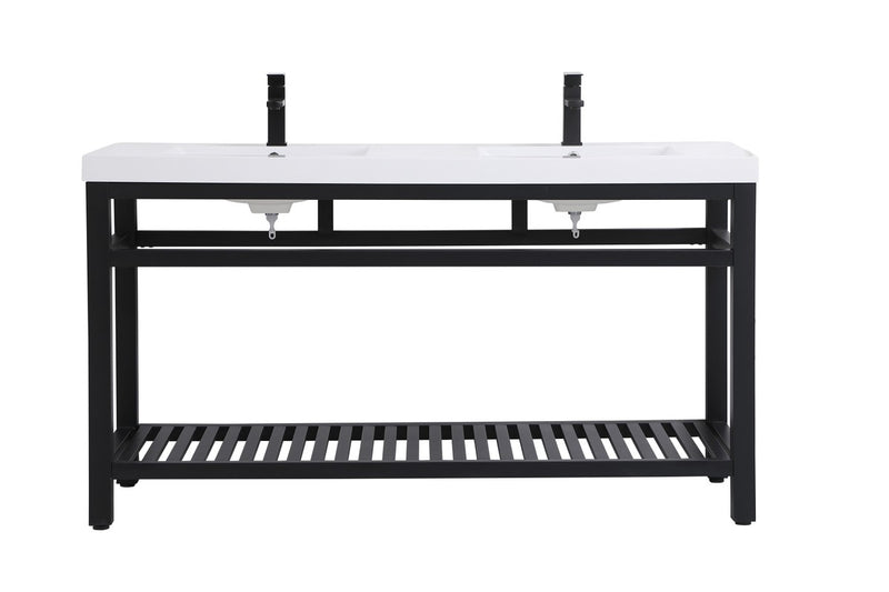 Elegant Lighting VF14060DBK Double Bathroom Vanity, black