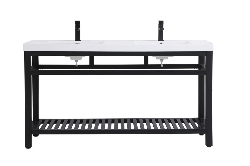 Elegant Lighting VF14060DBK Double Bathroom Vanity, black