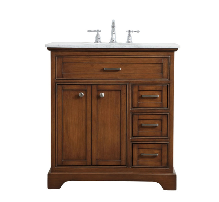 Elegant Lighting VF15032TK Single Bathroom Vanity, Teak