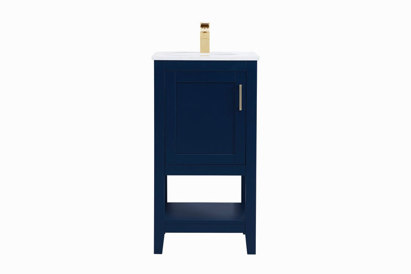 Elegant Lighting VF16018BL Single Bathroom Vanity, Blue