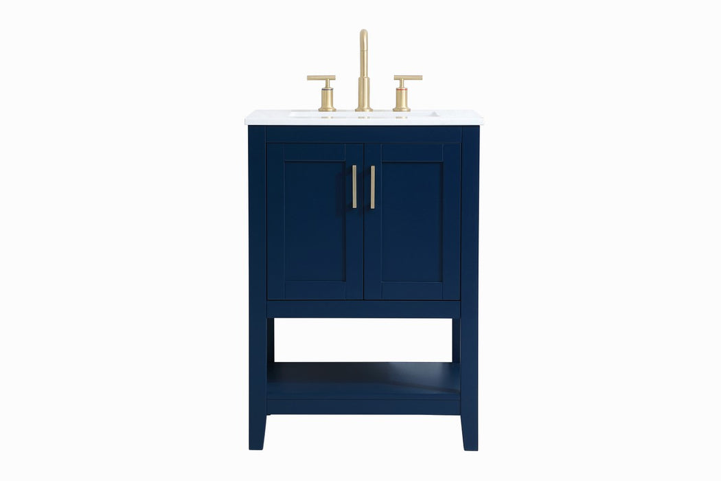 Elegant Lighting VF16024BL Single Bathroom Vanity, Blue