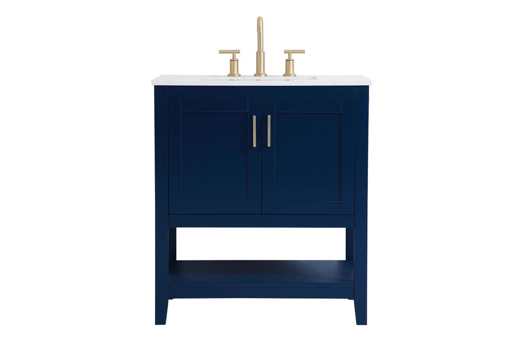 Elegant Lighting VF16030BL Single Bathroom Vanity, Blue