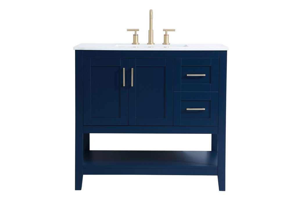 Elegant Lighting VF16036BL Single Bathroom Vanity, Blue