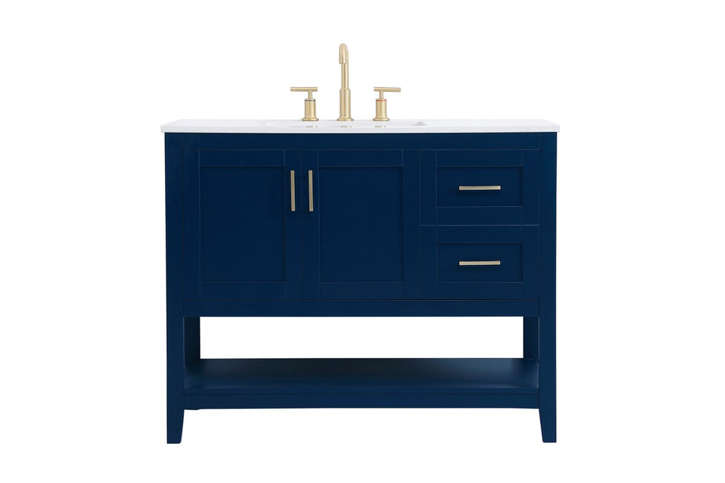 Elegant Lighting VF16042BL Single Bathroom Vanity, Blue
