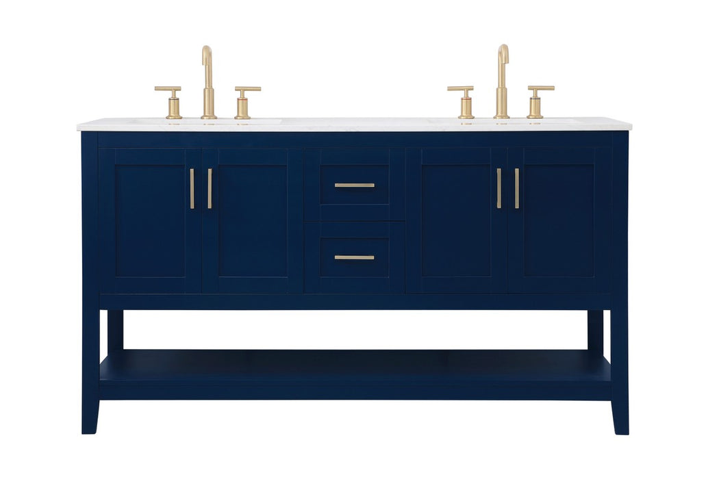 Elegant Lighting VF16060DBL Double Bathroom Vanity, Blue